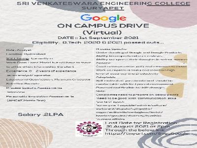 GOOGLE ONLINE CAMPUS DRIVE (VIRTUAL)